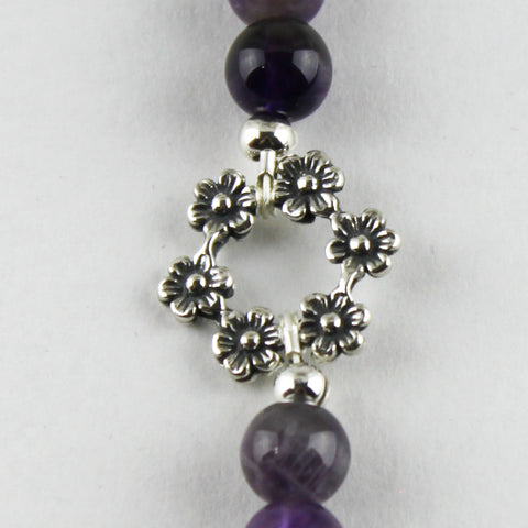 Amethyst Spring Wreath Serling Sliver Necklace