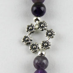 Amethyst Floral Wreath Sterling Sliver Bracelet