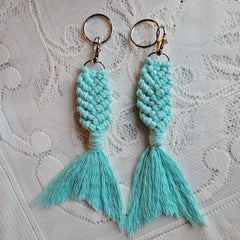 Macrame Mermaid Keychain