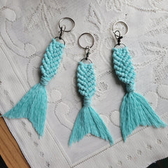 Macrame Mermaid Keychain