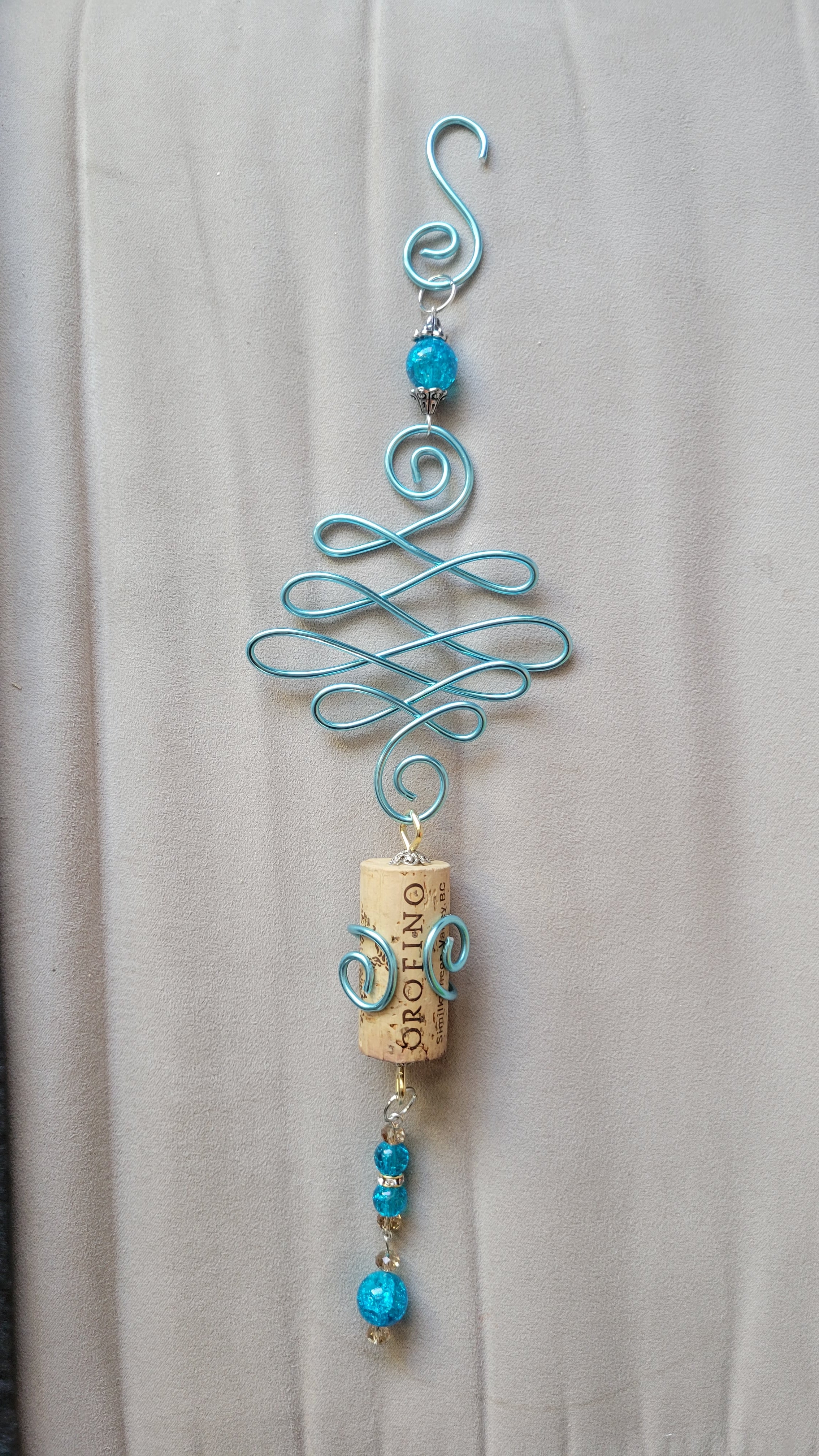 Wine Cork Wire Suncatcher