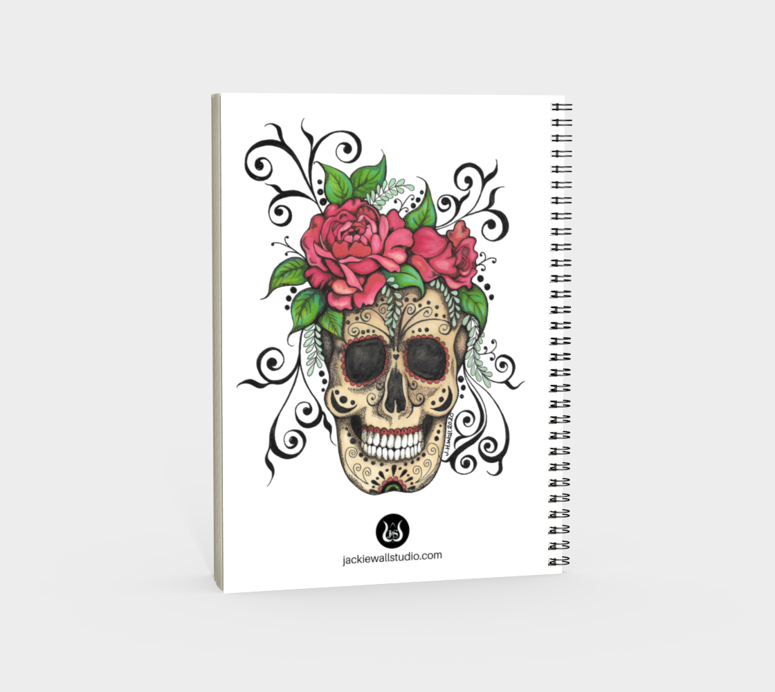 Floral Skull Spiral Notebook