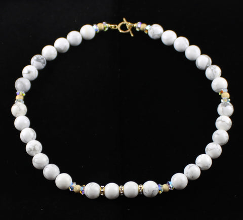 14K Gold Filled Howlite Necklace