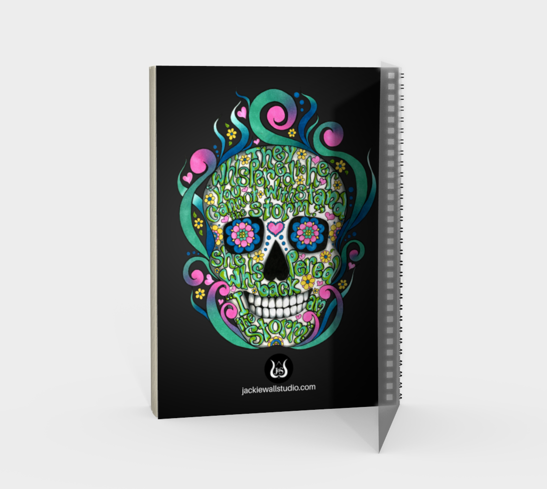 Storm Sugar Skull Spiral Notebook