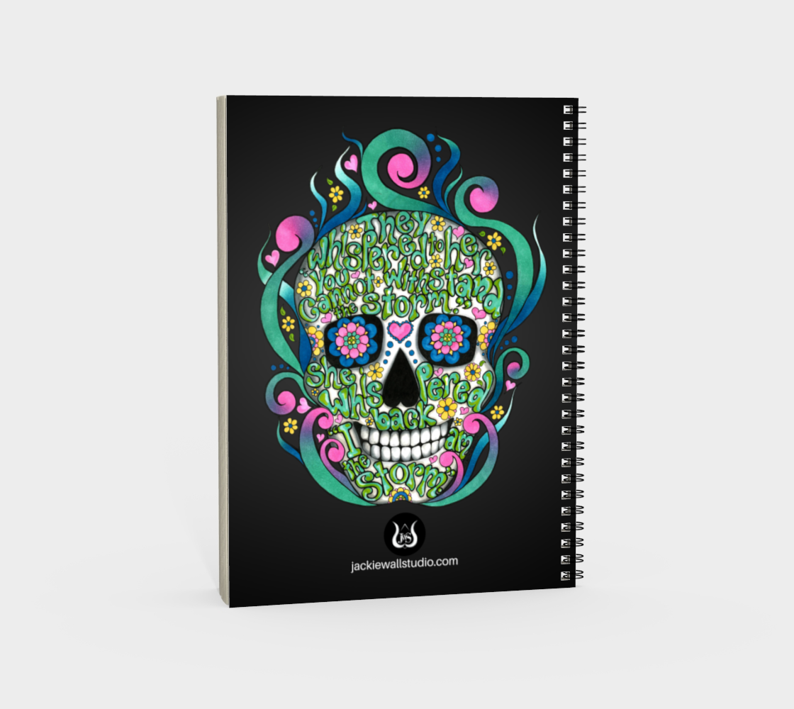 Storm Sugar Skull Spiral Notebook