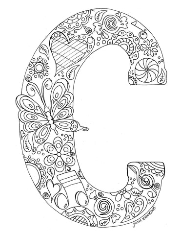 Letter C Colouring Page