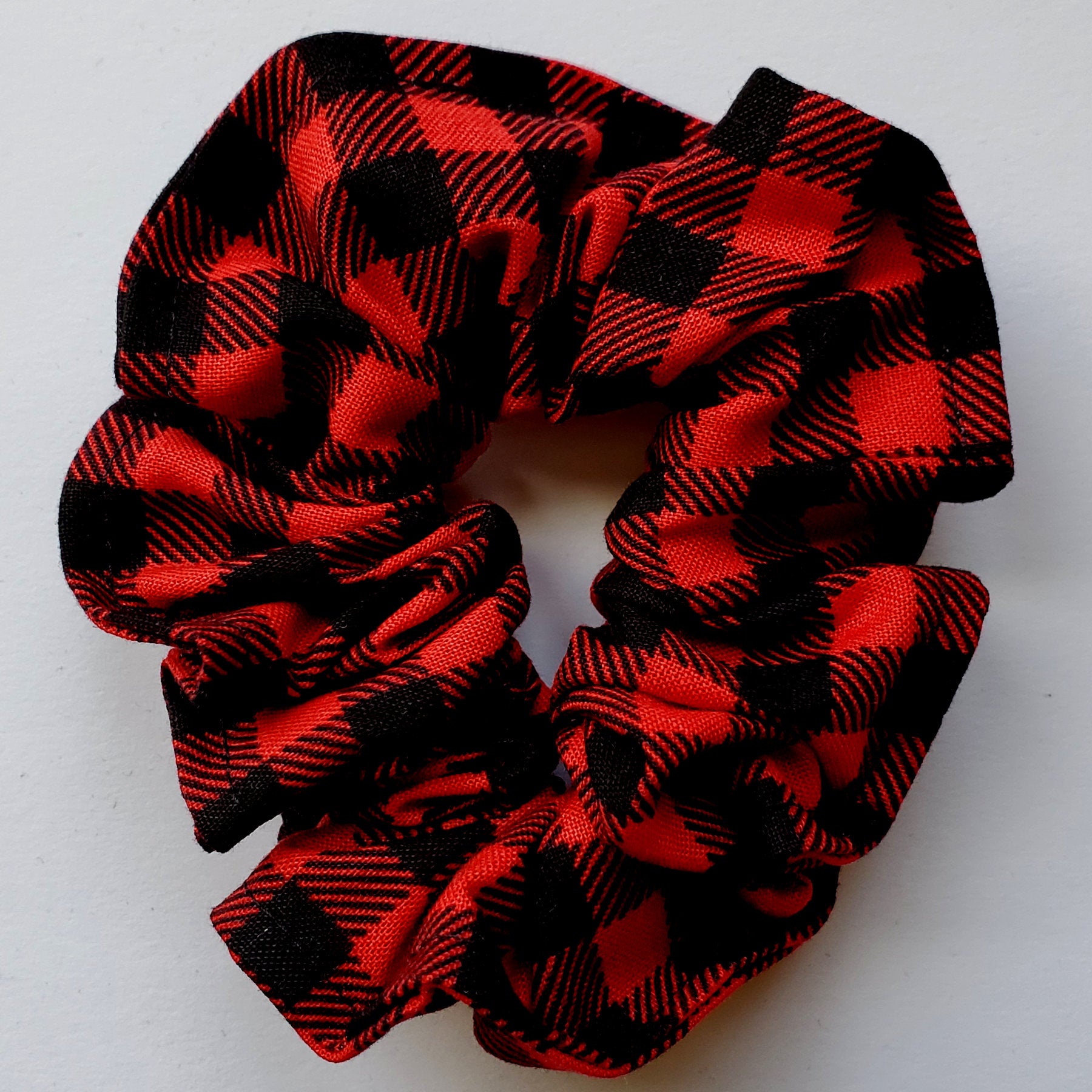 Red and Black Gingham Scrunchie