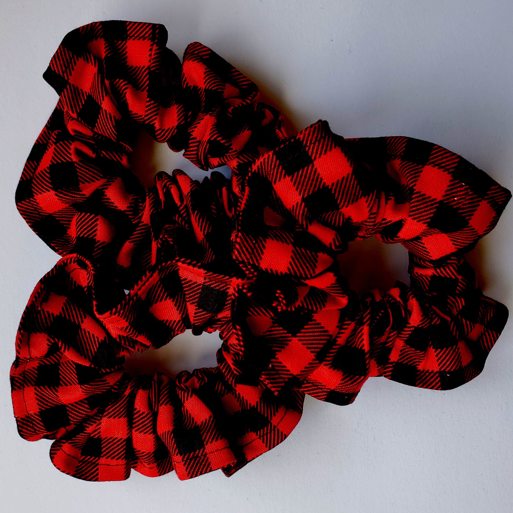 Red and Black Gingham Scrunchie