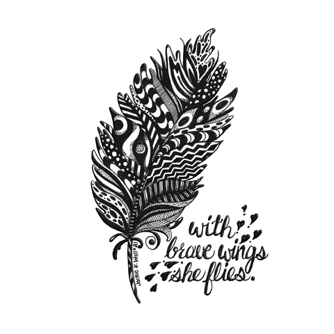 With Brave Wings She Flies Printable Art
