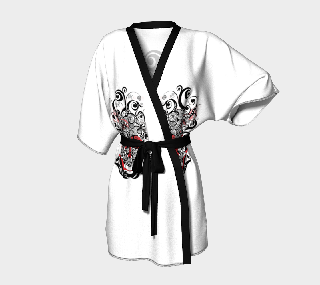 Smoldering Skull Kimono Robe