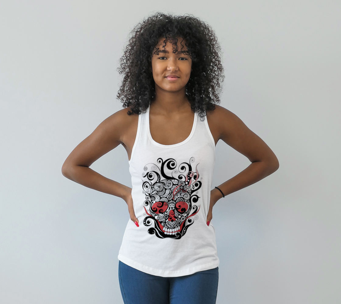 Smoldering Skull Racerback Tank