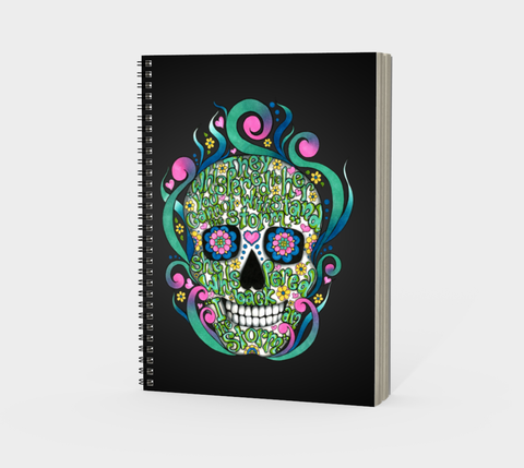Storm Sugar Skull Spiral Notebook