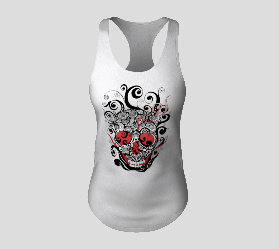 Smoldering Skull Racerback Tank