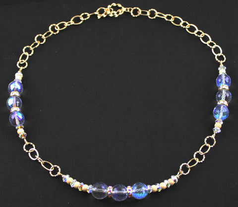 Trinity Blue 14K Gold Filled Necklace