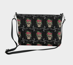 Floral Skull Crossbody Purse