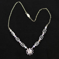 Floral Frost Swarovski Crystal and Sterling Silver Necklace