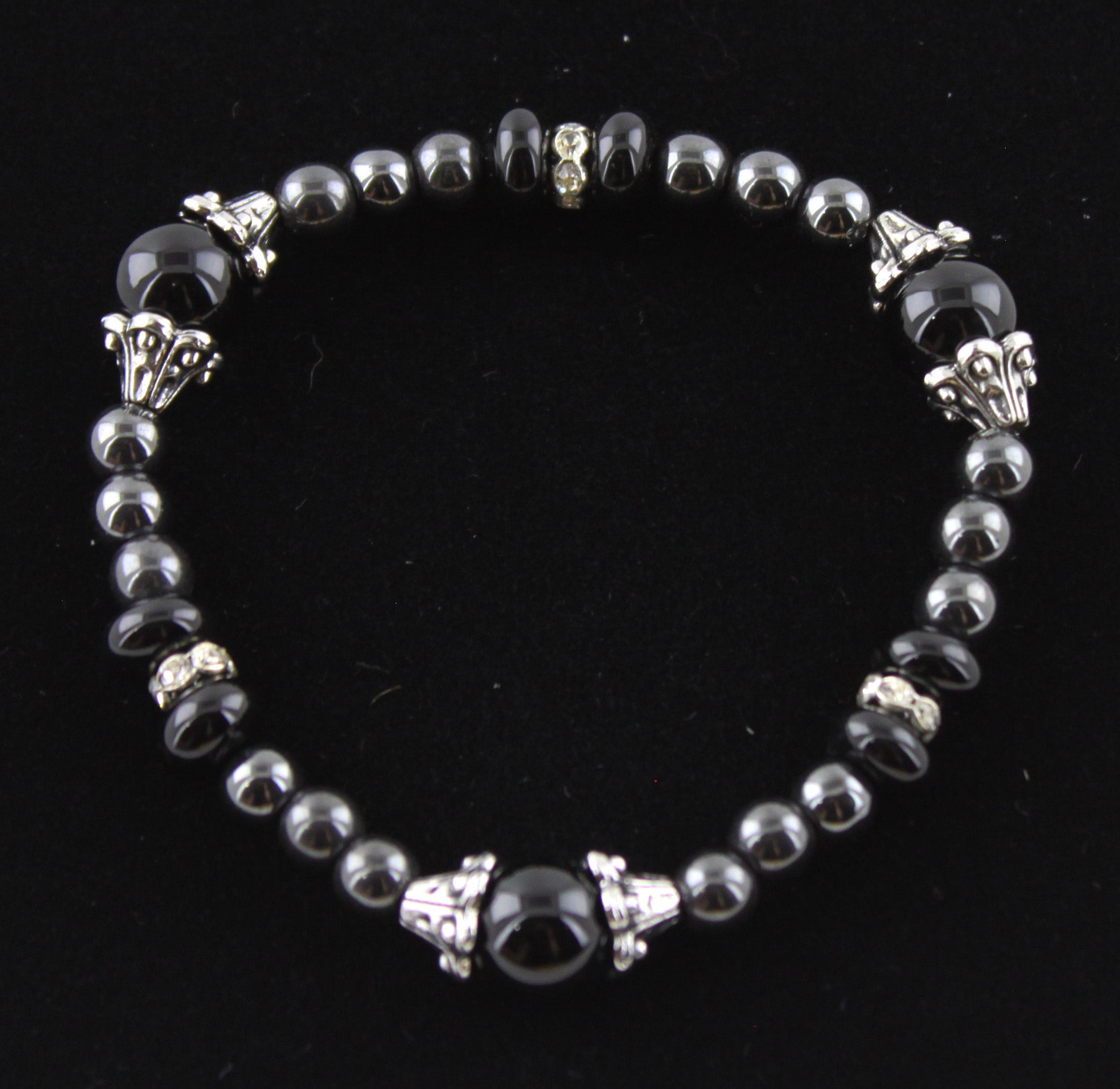 Black Onyx with Magnetic Hematite & Sparkle Bracelet