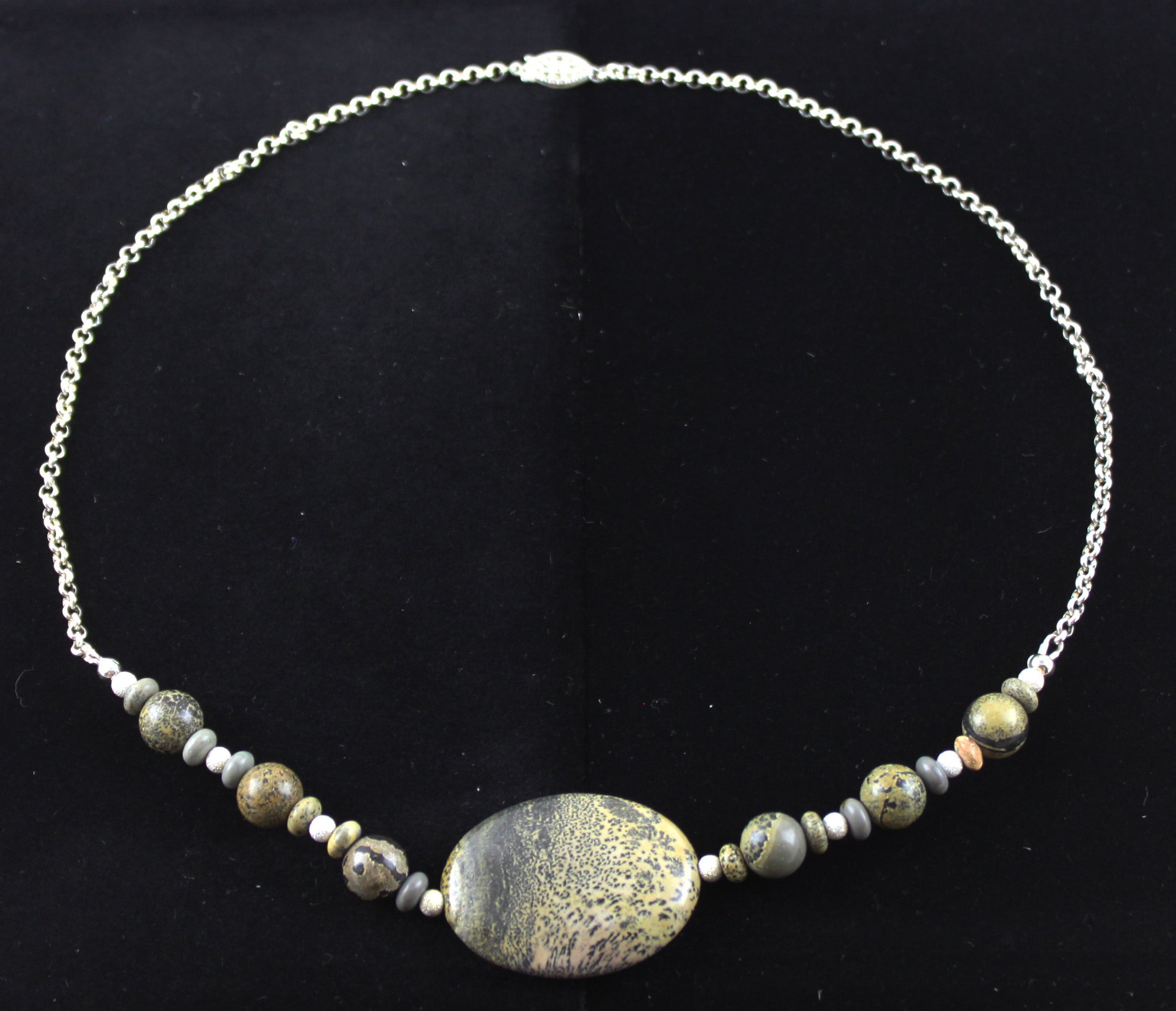 Artistic Stone & Sterling Silver Necklace