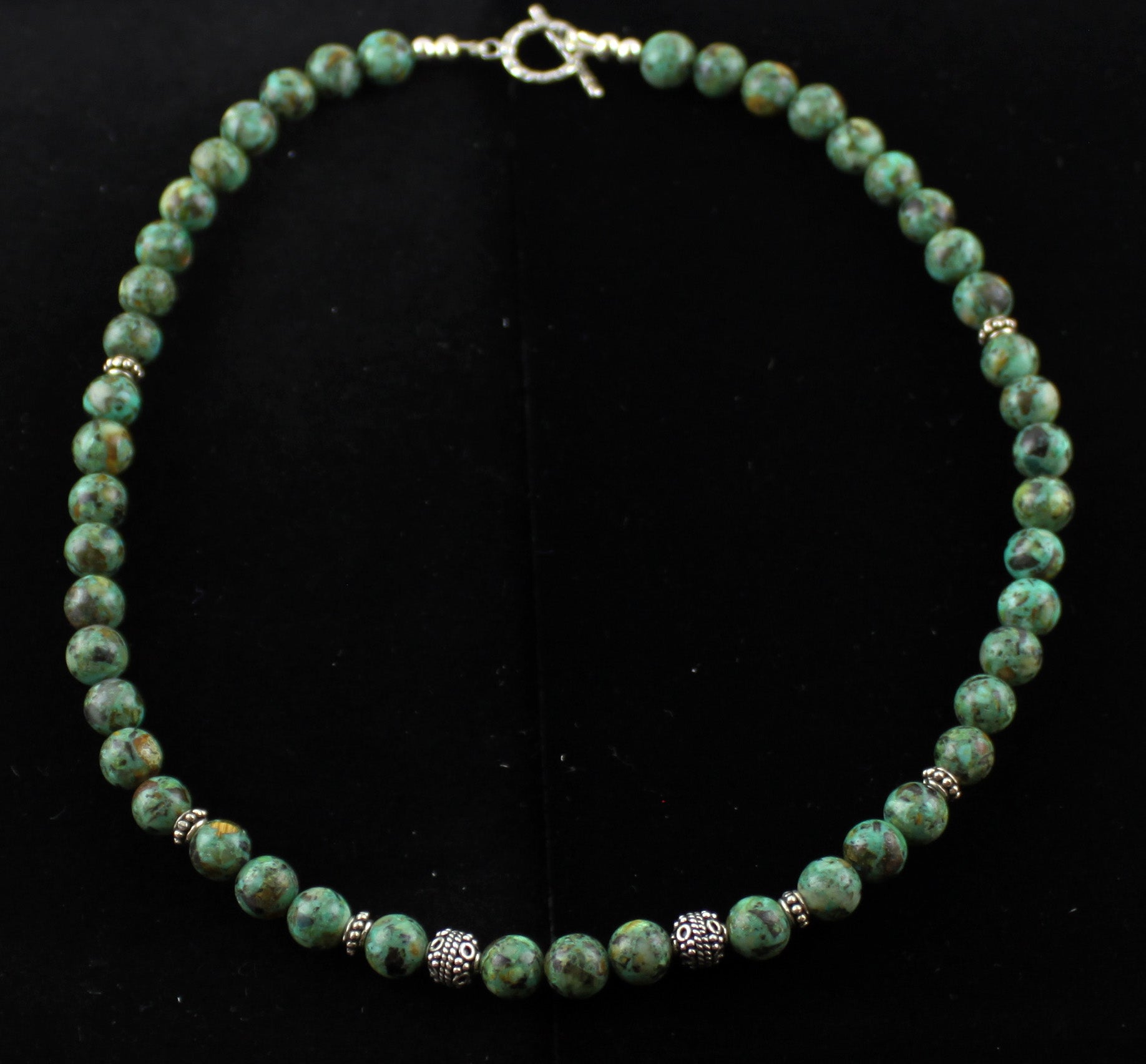 African Turquoise & Bali Bead Necklace
