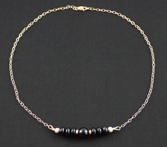 Black Onyx & Rose Gold Filled Necklace