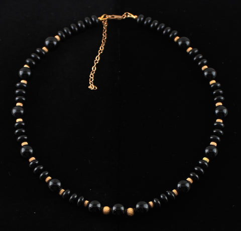Black Onyx and 14K Gold Filled Necklace
