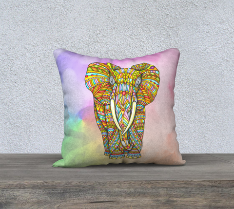 Majestic Elephant Pillow Cover 18" by 18"
