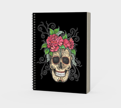Floral Skull Spiral Notebook