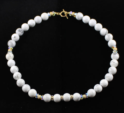 Gold Filled Howlite Necklace