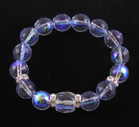 Blue Glass Bead Bracelet