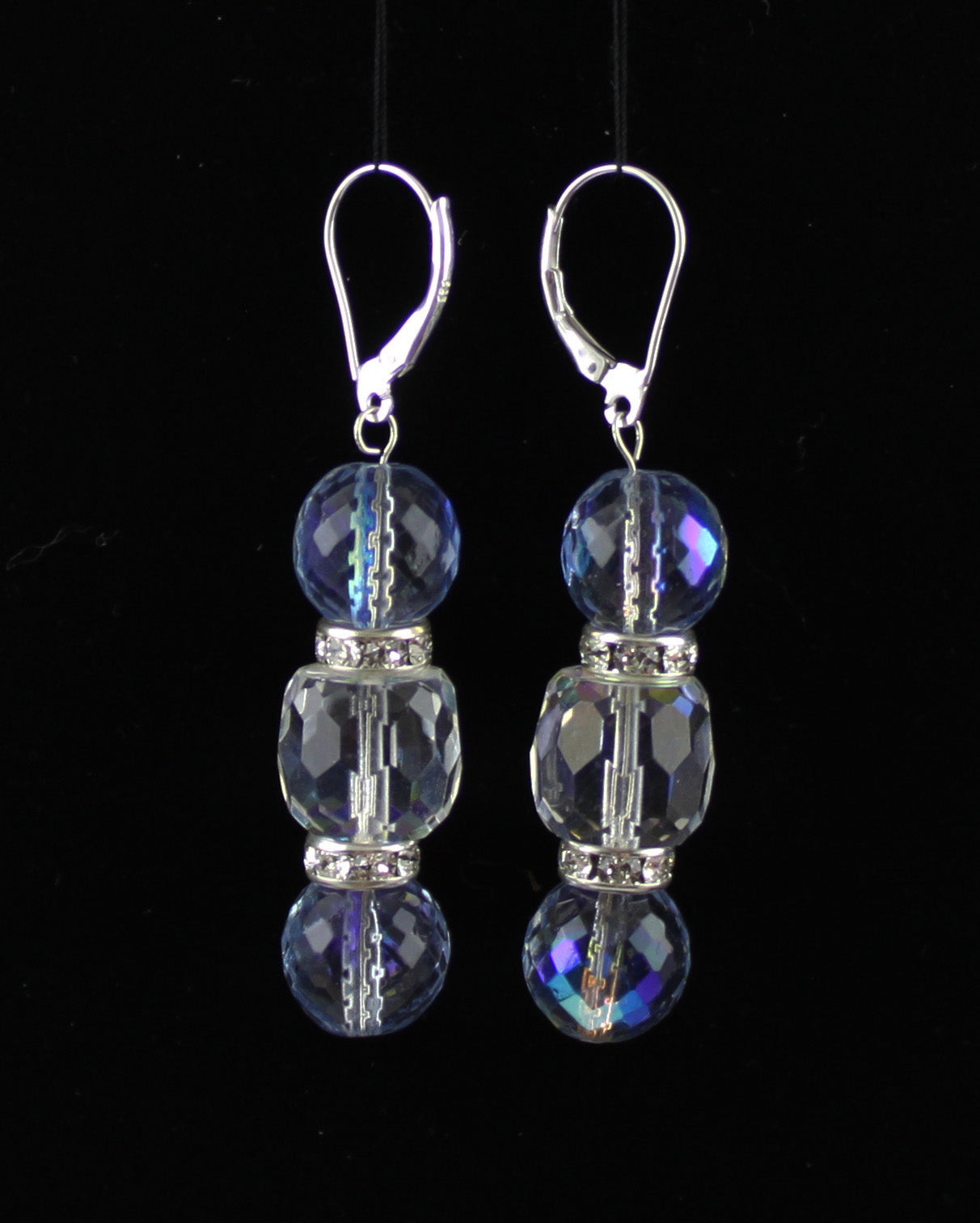 Blue Czech Glass Earrings