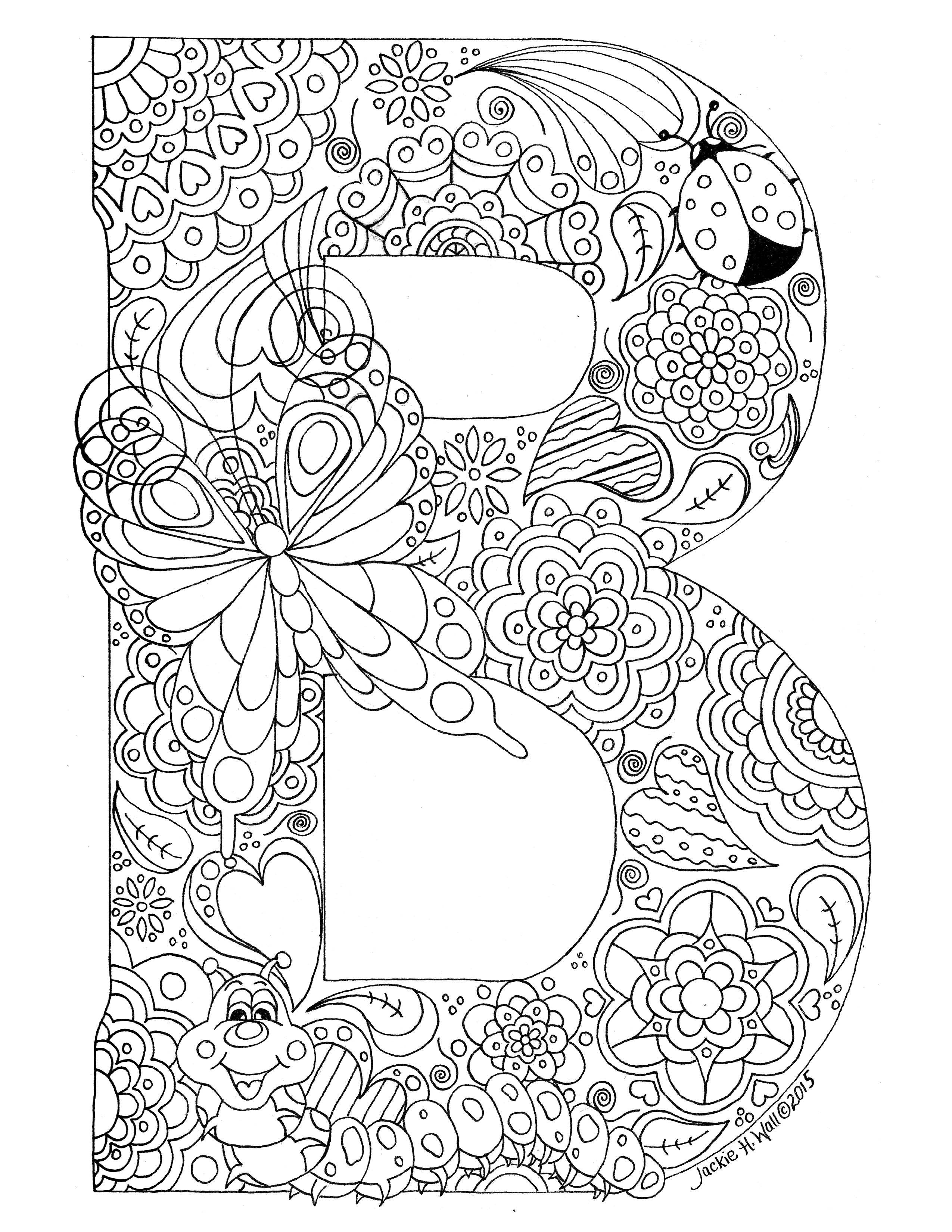 Letter B Colouring Page – Jackie Wall Studio