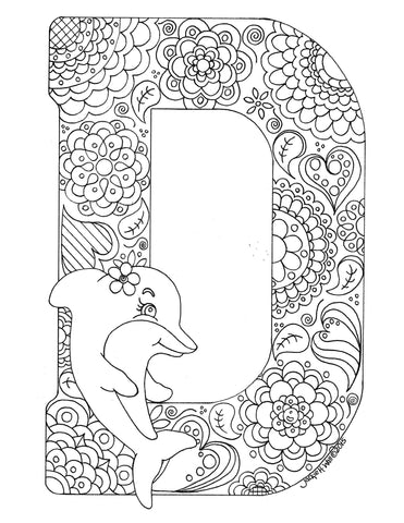 Letter D Colouring Page