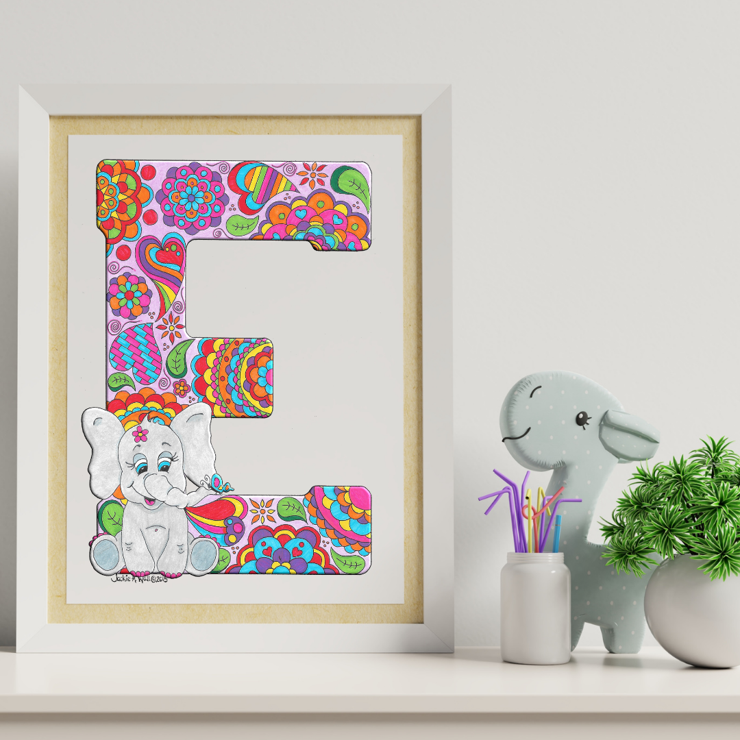 Letter E Printable Art – Jackie Wall Studio letter-e-printable-art-jackie-wall-studio