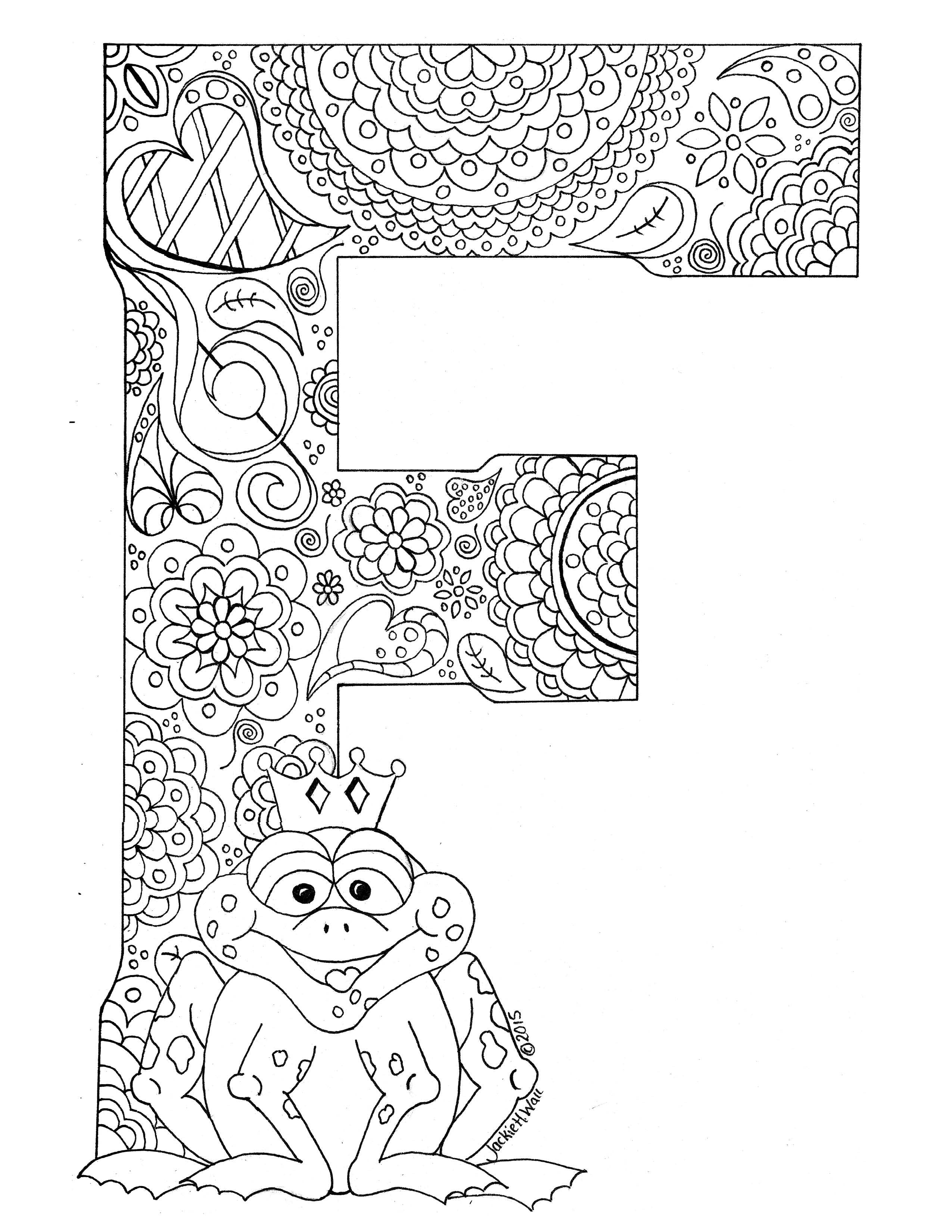 Letter F Colouring Page