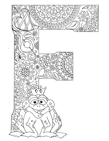 Letter F Colouring Page