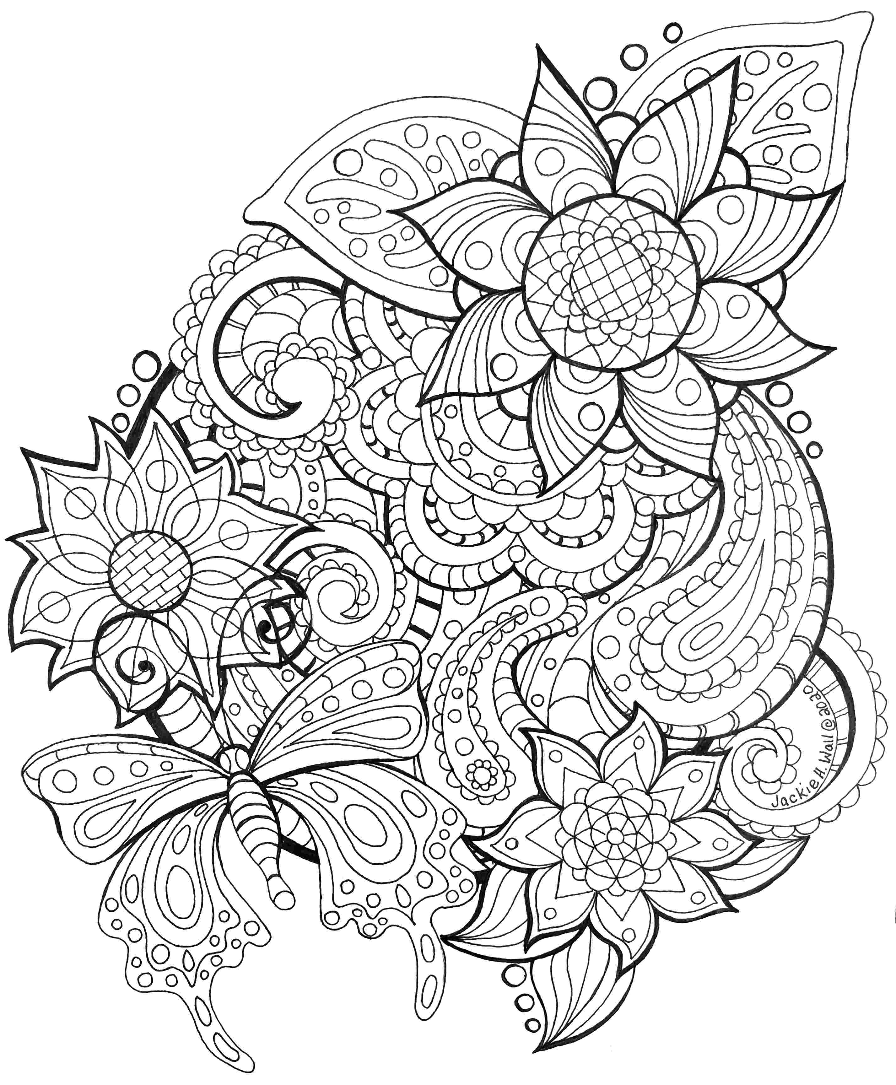 Floral Dream Colouring Page
