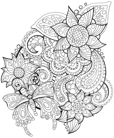 Floral Dream Colouring Page