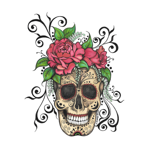 Floral Skull Printable Art