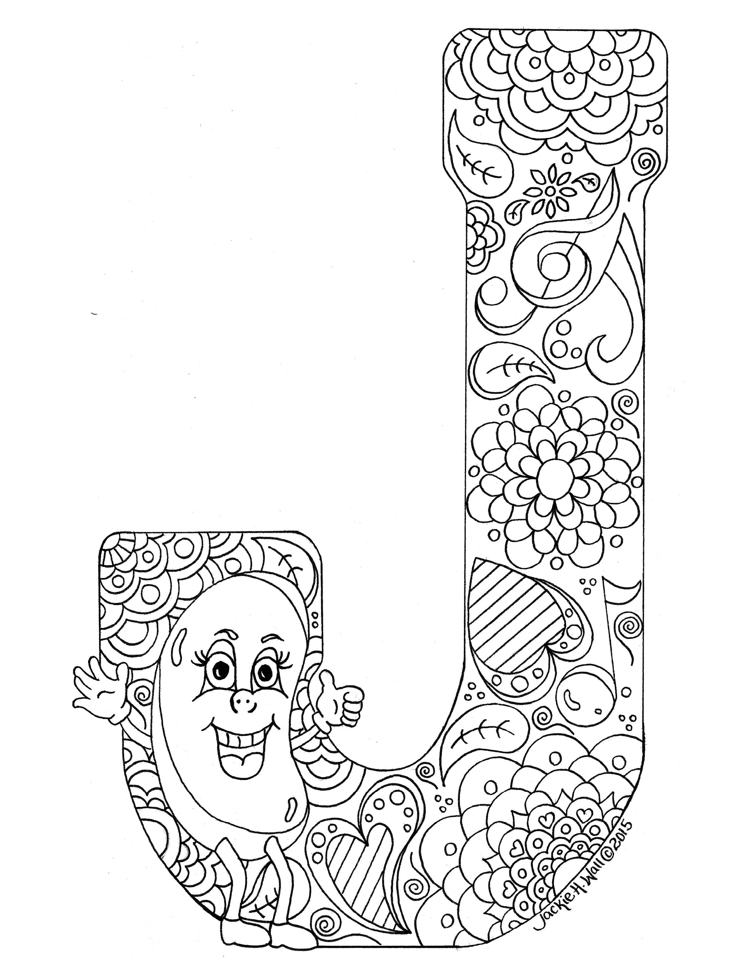 Letter J Colouring Page