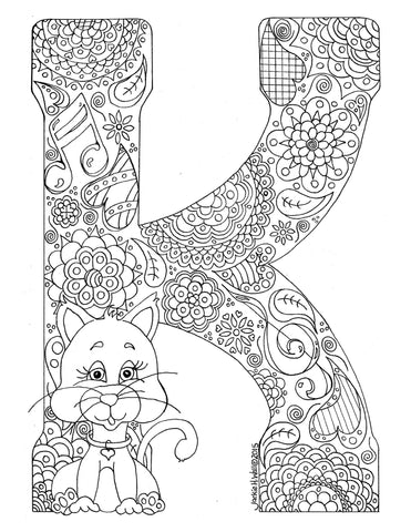 Letter K Colouring Page