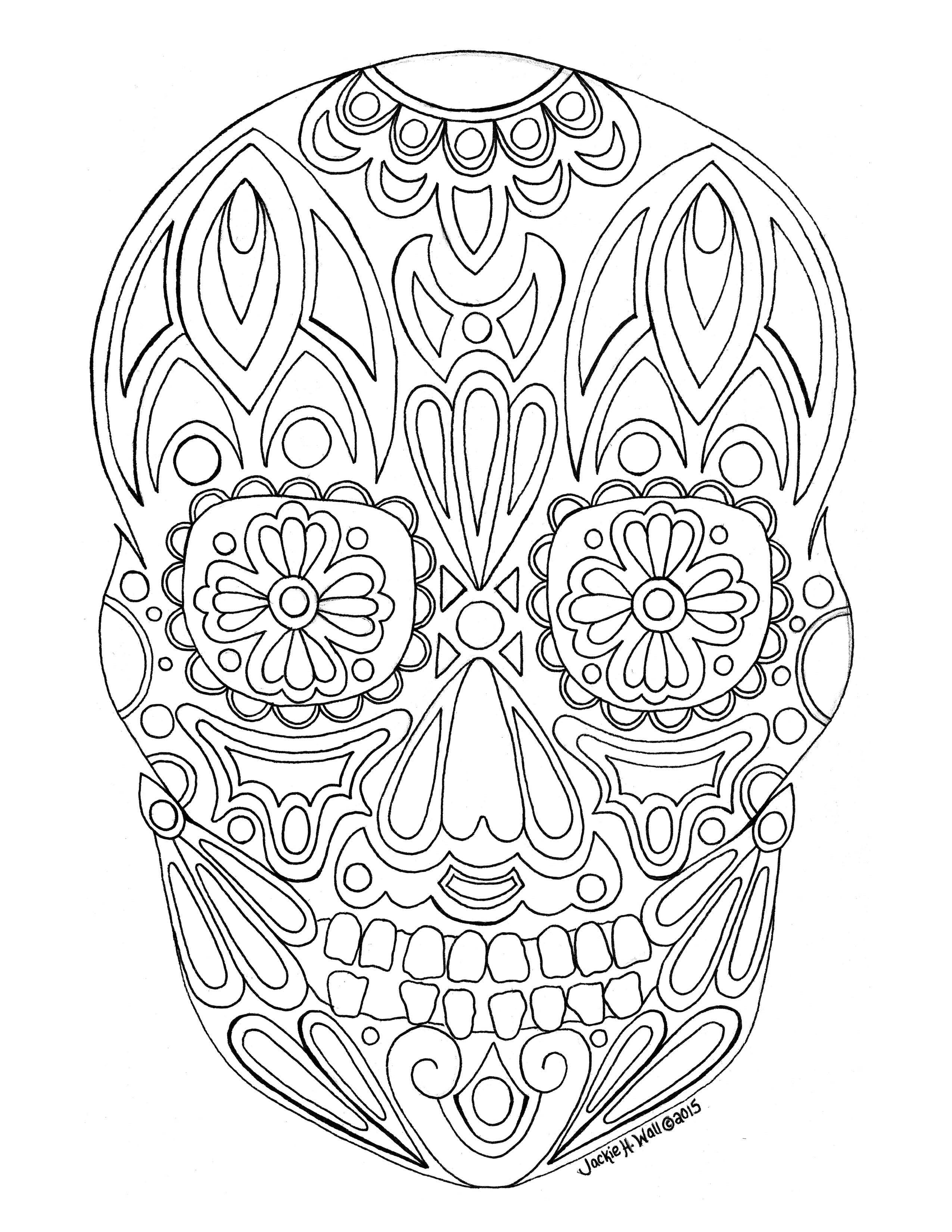 La Quinta Sugar Skull Colouring Page