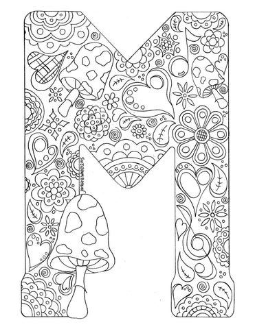 Letter M Colouring Page