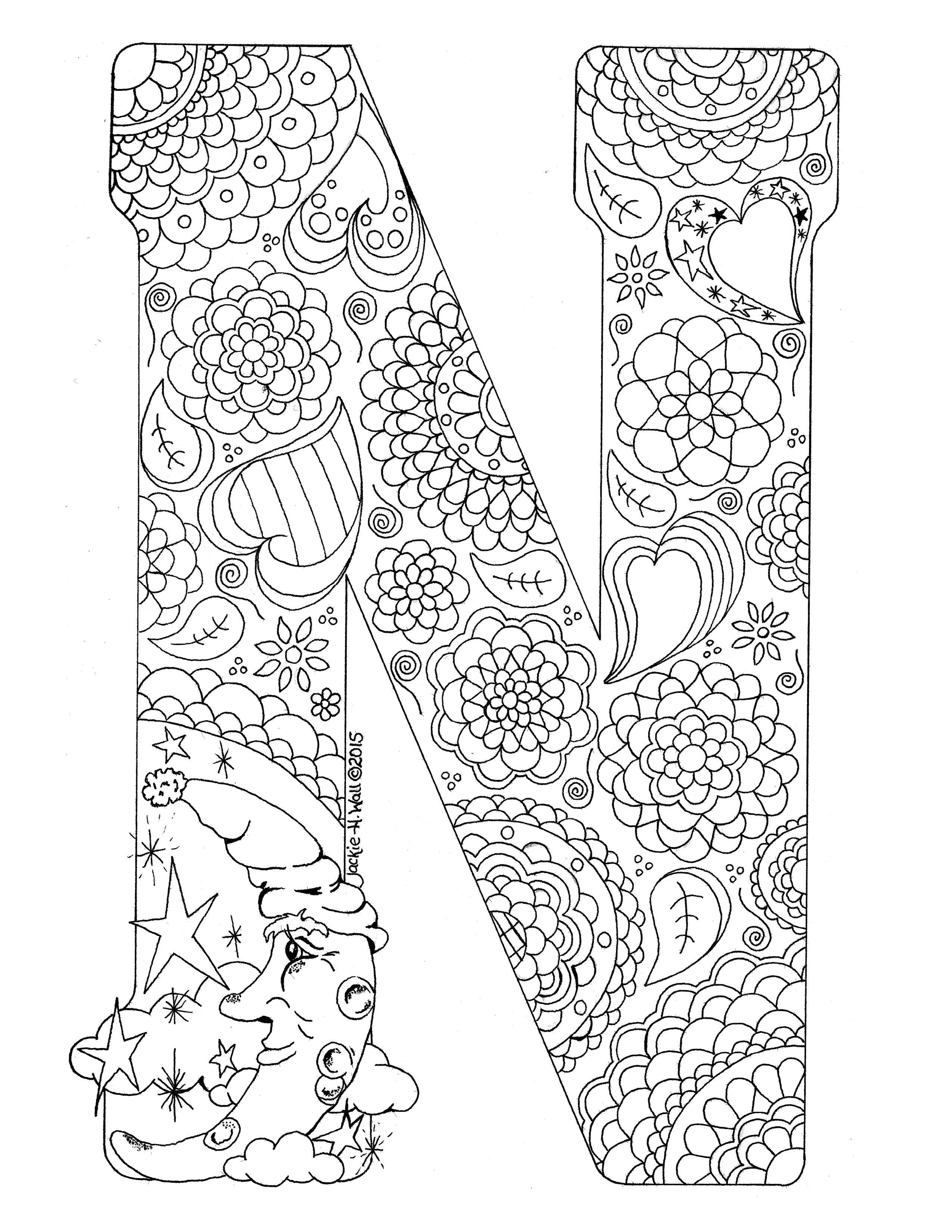 Letter N Colouring Page