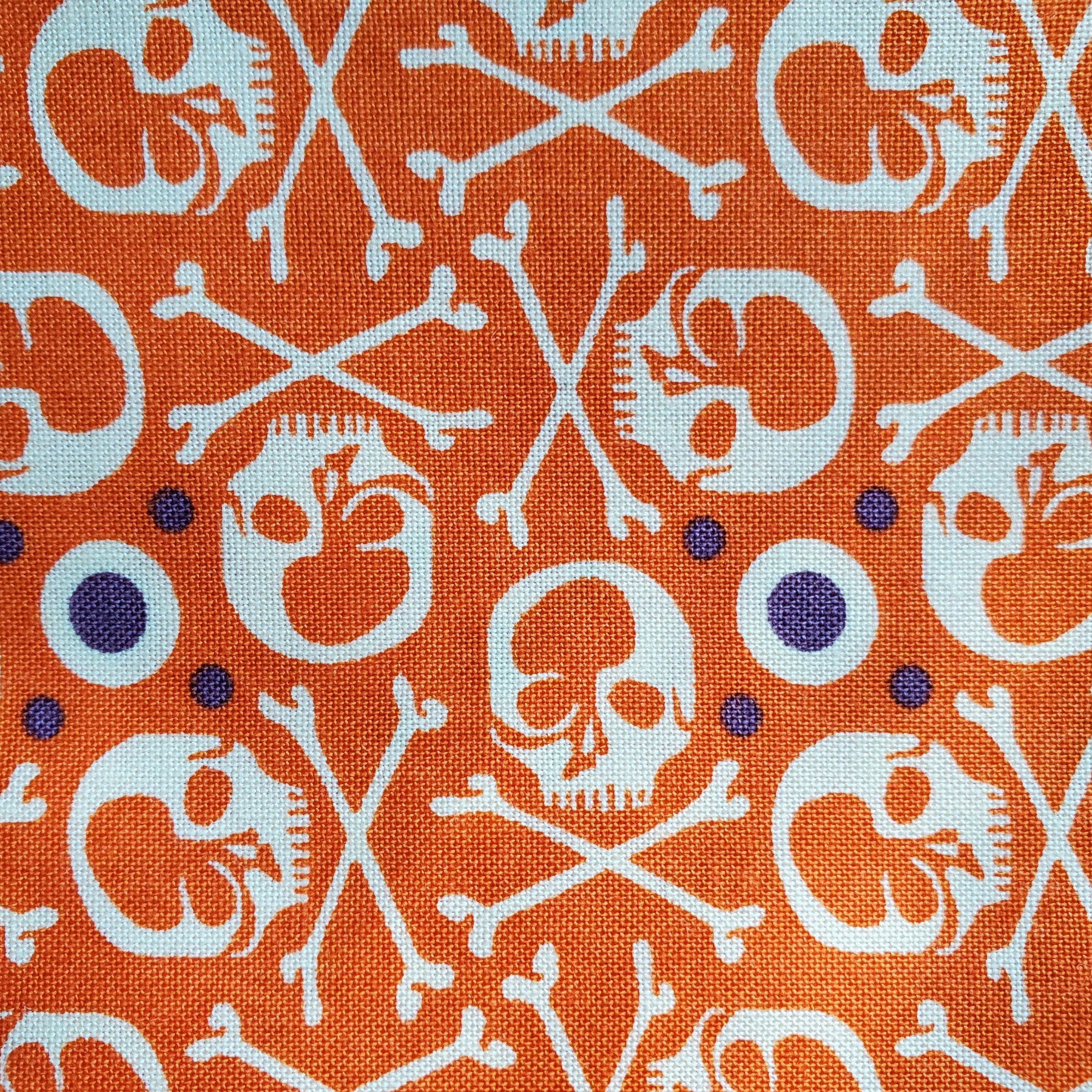 Orange Scrunchie with Skulls