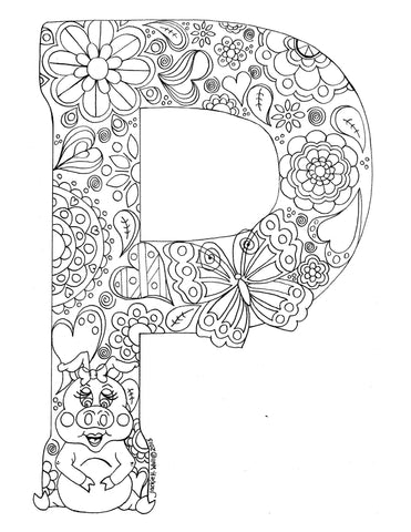 Letter P Colouring Page