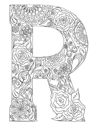 Letter R Colouring Page