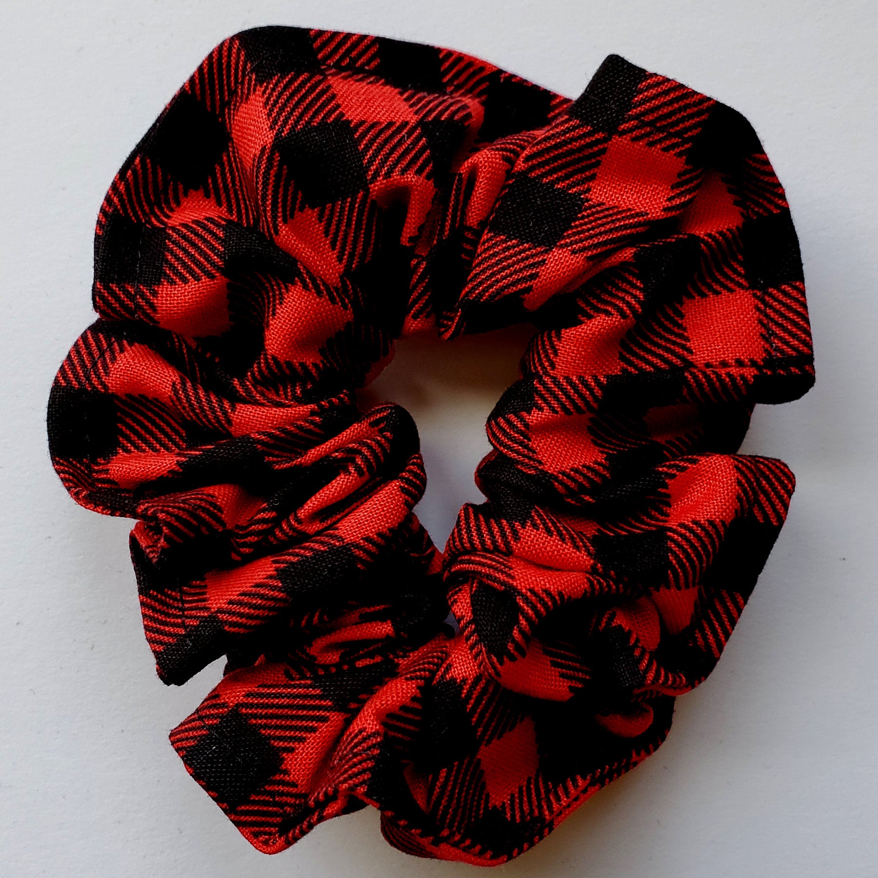 Red and Black Gingham Scrunchie