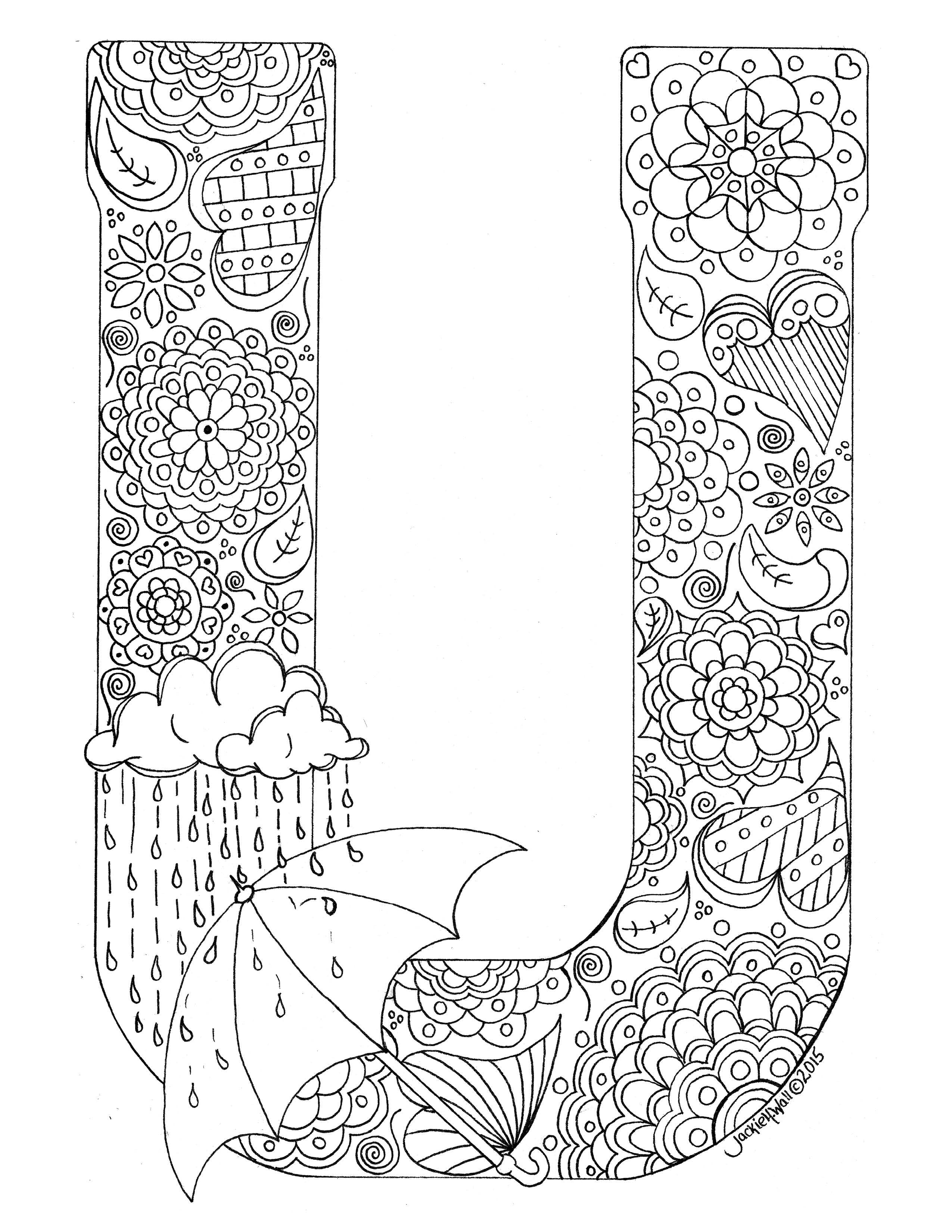 Letter U Colouring Page