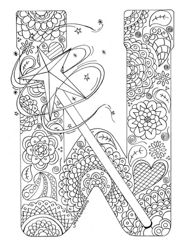 Letter W Colouring Page