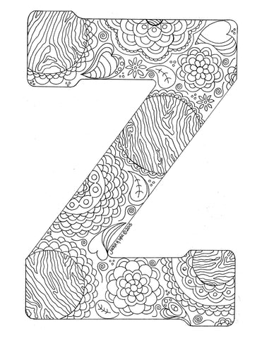 Letter Z Colouring Page
